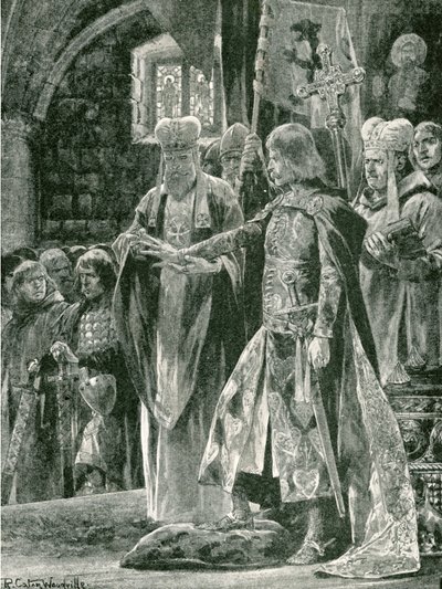 Die Investitur von Wilhelm II. mit dem Ring, Sonntag, 26. September 1087 von Richard Caton Woodville junior